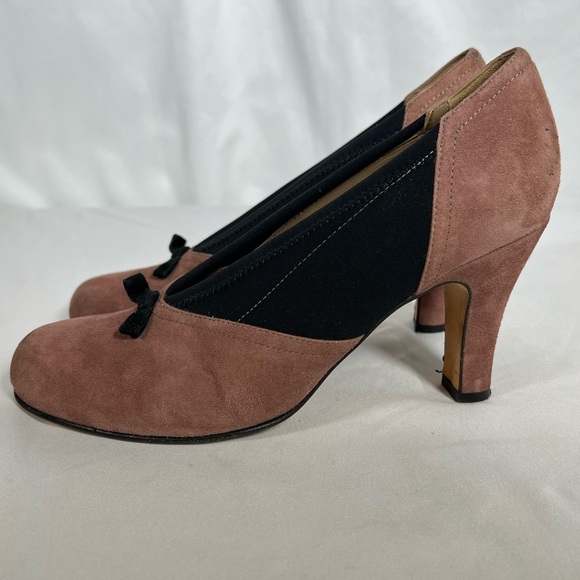 Anyi Lu Heart Suede Handmade Italy Sacchetto Italian Pumps Heels Shoes Size 39.5 - Picture 4 of 14
